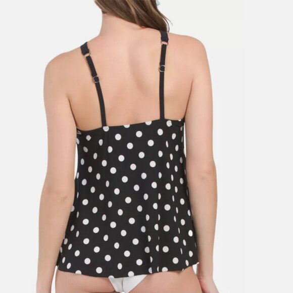 Magicsuit **NWT** small Bang Lauren Top tankini, b/w polka dots. size 12. - Picture 2 of 9